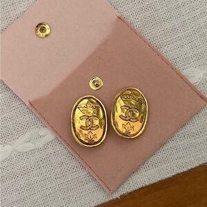 Vintage Chanel Crown Clip-on Earrings